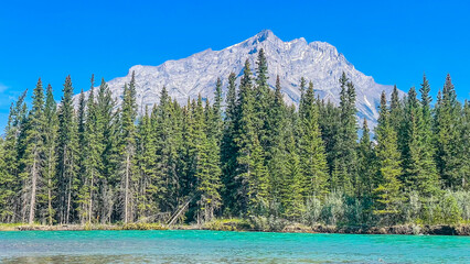 Bow River near Banff, in Alberta, Canada.