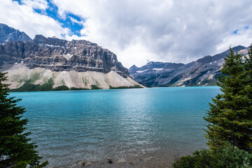 Bow Lake near Banff, in Alberta, Canada.