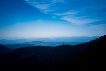 Fototapeta premium Blue Ridge Mountains, near Asheville, North Carolina, at sunrise.