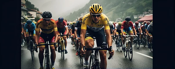 Crédence en verre imprimé Nice Tour de france illustration cyclist race picture,