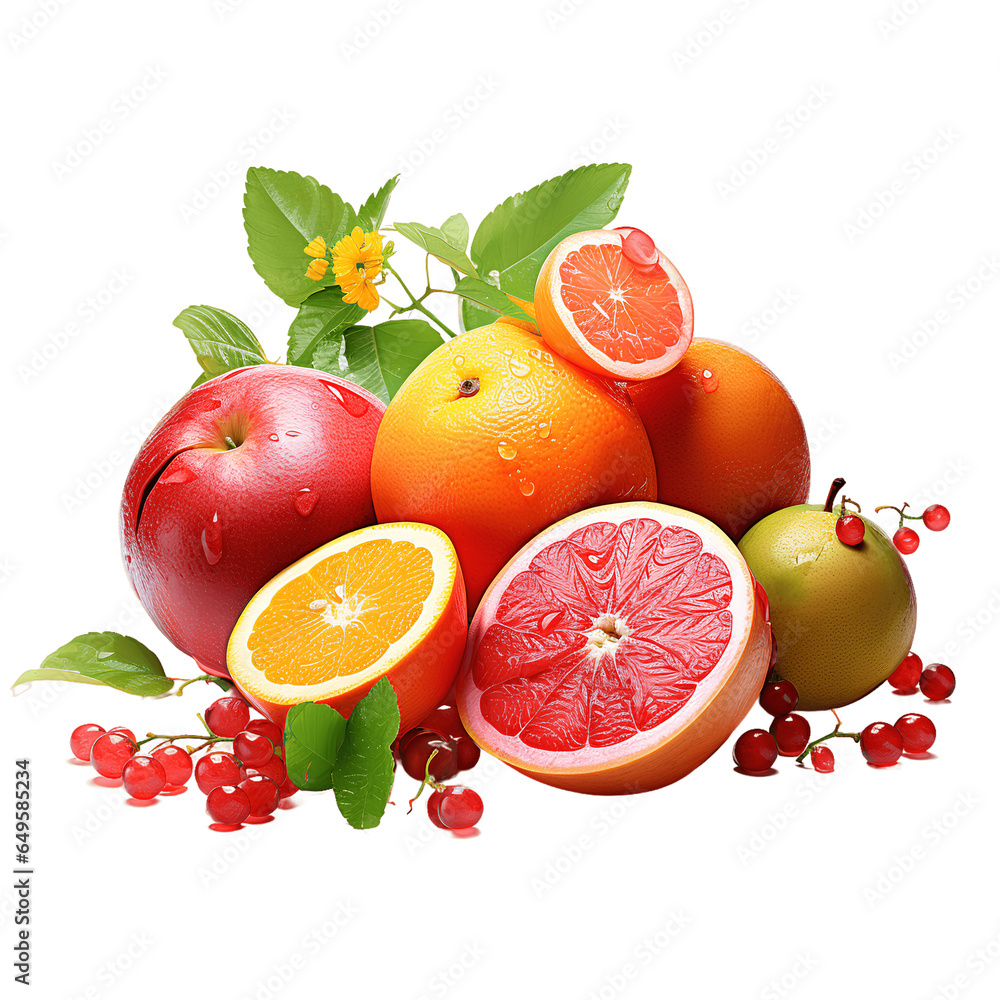 Sticker various kinds of delicious fruits on transparent background png. fruits are popularly eaten all over - Stickers