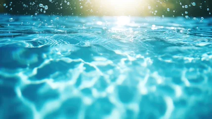Foto op Plexiglas Close up clear blue water in the pool © tashechka