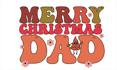 Merry Christmas Dad Retro Design