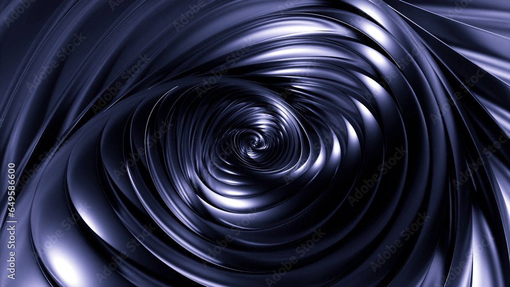 Poster yellow and purple twisted bend. design. clockwise moving bend made in 3d format.