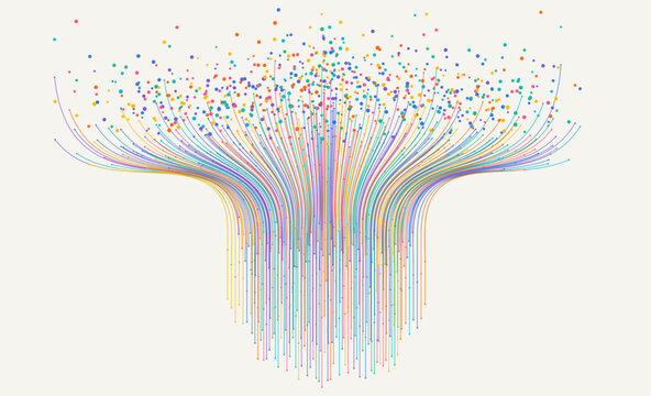 Technology background. Big data visualization concept. Information artificial neural network