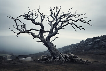 The dead trees had a long lifespan, and the atmosphere seemed desolate and eerie.