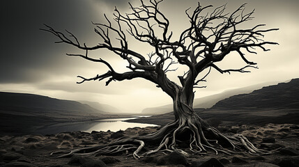 The dead trees had a long lifespan, and the atmosphere seemed desolate and eerie.