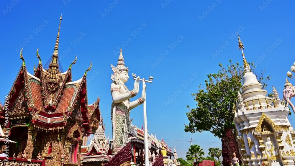 Poster Sri Uthumphon temple at Nakhon Sawan Province.