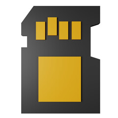 Memory Card 3D Icon Illustration