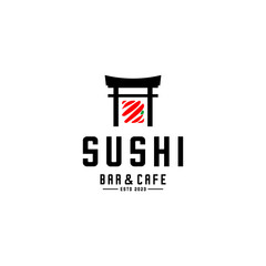 sushi logo design and traditional building