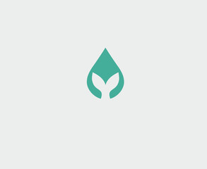 Minimalistic logo, whale tail in a drop of water