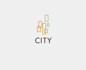 Linear logo plan, scheme, city, for a construction company