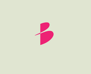 Creative logo letter B in pink color