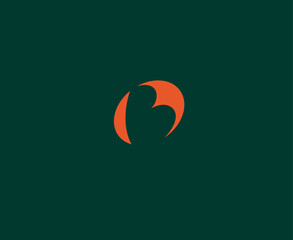 Creative logo letter B on green background