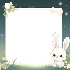Blank empty notepad pastel frame rapid cartoon cute at the border with flowers I leaf empty diary  AI generated 