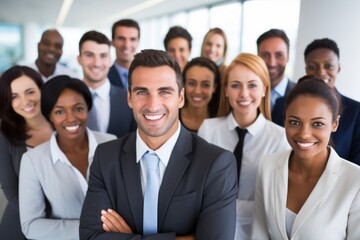 Fototapeta premium the team of young business people standing together