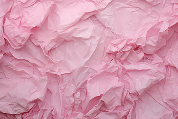 Crumpled pink paper texture. Pink background 