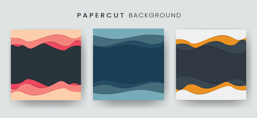 Obraz premium Papercut Background Bundle