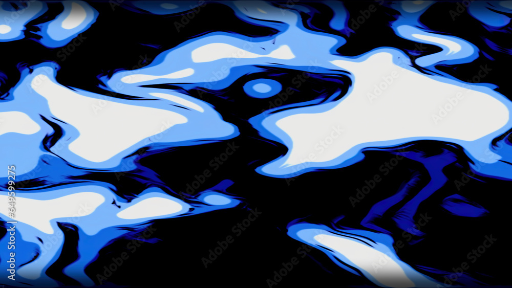 Poster blue and red background made in abstraction. motion. illuminated and spilling liquid made in 3d form