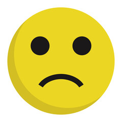 Flat design troubled face icon. Vector.