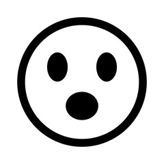 Fototapeta premium Simple surprised face icon. Vector.