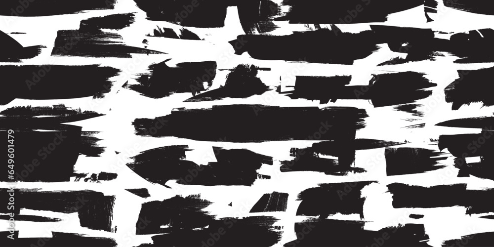 Aufkleber Glitch distorted grungy abstract forms . Brush strokes seamless pattern texture. Grange shapes .Grunge textured . Vector shapes with brush strokes .Screen print endless pattern texture