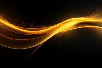 curved yellow neon light wave.