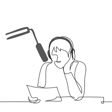 podcast recording line art clip art preview