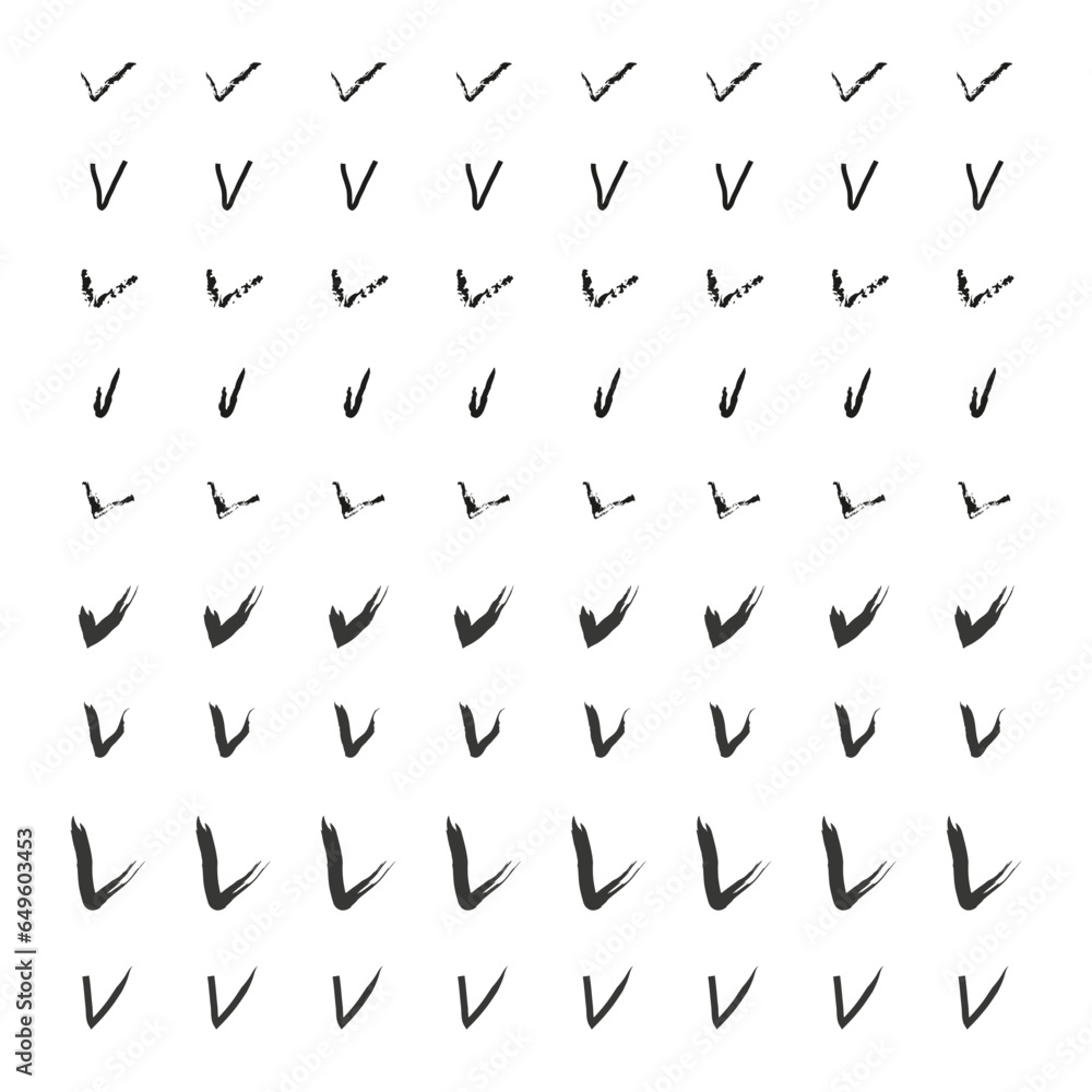 Poster set of different check marks or ticks. vector illustration. eps 10.