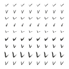 Set of different check marks or ticks. Vector illustration. EPS 10.