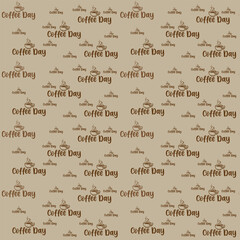 International Coffee Day Pattern Seamless Background
