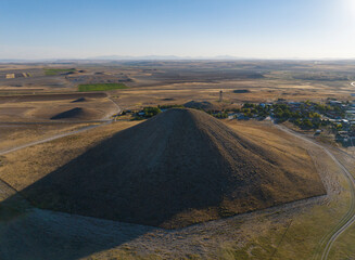 Gordion Antique City and Midas Tumulus Drone Photo, Yassicahoyuk Polatli, Ankara Turkey (Turkiye)