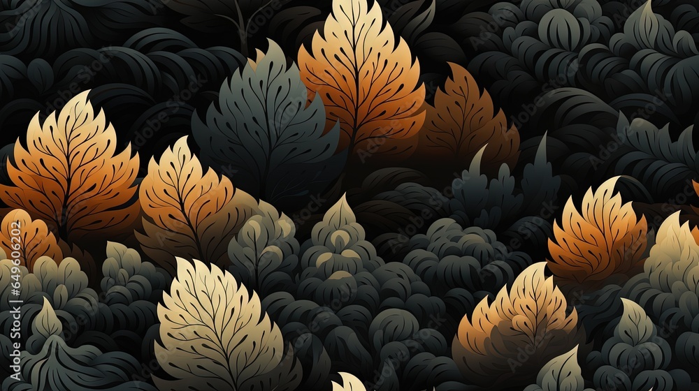 Poster a group of trees that are next to each other in the woods. generative ai