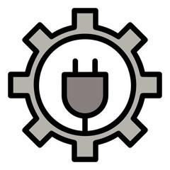 Gear setting symbol icon vector image. Illustration of the industrial wheel mechine mechanism design image