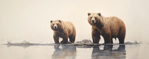 Keuken spatwand met foto Brown bear in natural habitat. © Michal