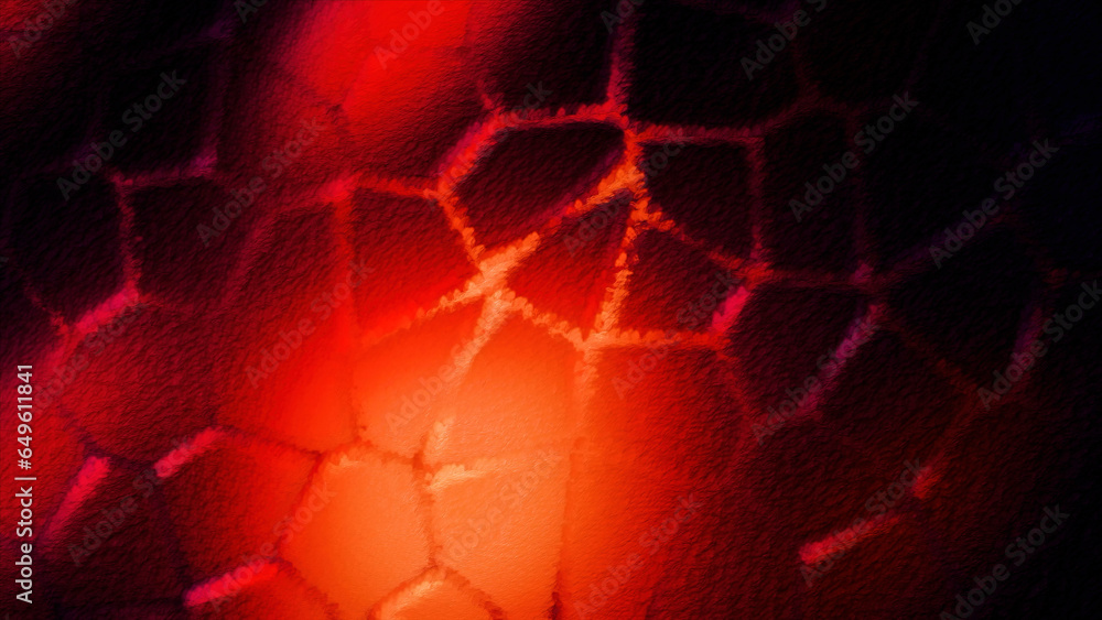 Poster red split patterns. motion. dark rotating parts of the pattern with multicolored illumination from t