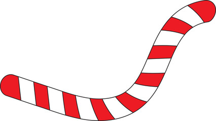 Christmas candy cane lined Strokes. Red and white cartoon style striped. X-mas lines for Christmas digital decoration. Vector illustration isolated on white background.