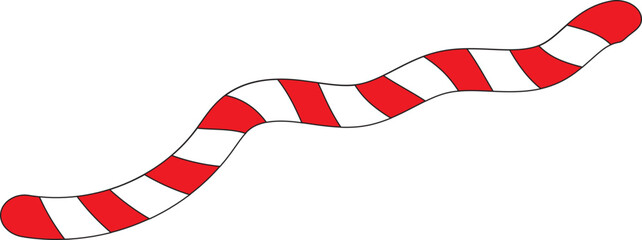 Obraz premium Christmas candy cane lined Strokes. Red and white cartoon style striped. X-mas lines for Christmas digital decoration. Vector illustration isolated on white background.