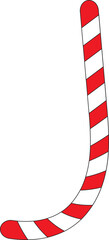 Christmas candy cane lined Strokes. Red and white cartoon style striped. X-mas lines for Christmas digital decoration. Vector illustration isolated on white background.