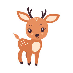 Cartoon deer isolated on white background