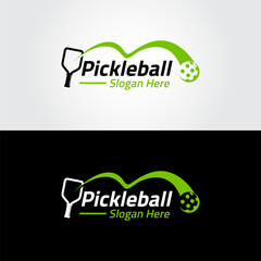 pickleball logo design vector template