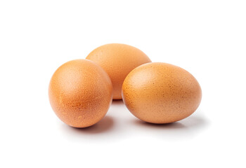 Chicken Eggs Isolated, Whole Poultry Egg, Fresh Healthy Farm Food, Easter Concept, Brown Poultry Chicken Eggs
