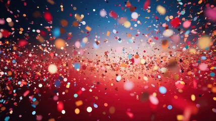 Rolgordijnen Celebration and colorful confetti party abstract background © red_orange_stock