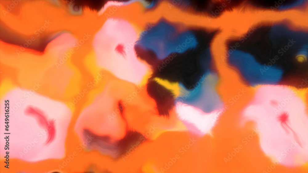 Poster orange bright background. motion. colorful geometric patterns made in animation move and sparkle.