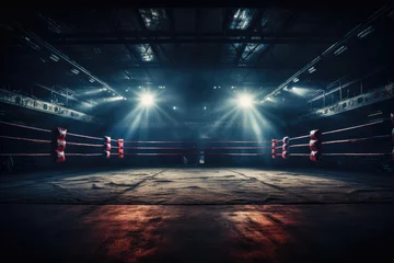 Foto op Canvas Professional boxing ring in the spotlight © Michael