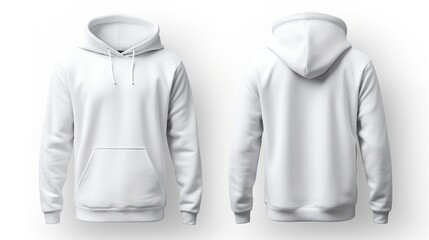 front view and back view of white hoodie on white background, set of white hoodies, white hoodie, white hoody, hoodie mockup, white hoodie mockup, graphic design hoodie template, man, woman, hoody