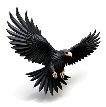 Illustration 3d of black eagle