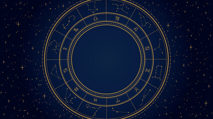 星座・ホロスコープのフレーム　16:9 © clasikka