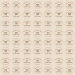 International Coffee Day Pattern Seamless Background