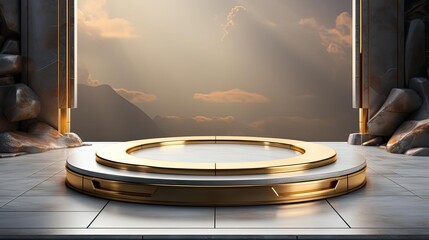 modern podium design for product display or product stand with cinematic background and lighting